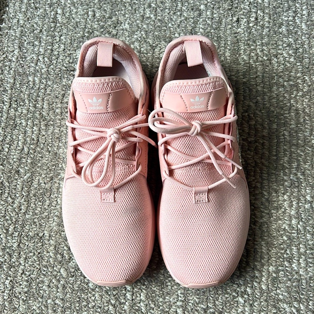 Light Pink Bedazzled Adidas Sneakers. - Gem